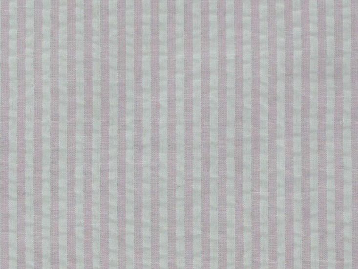 Polycotton Seersucker Stripe, Pink