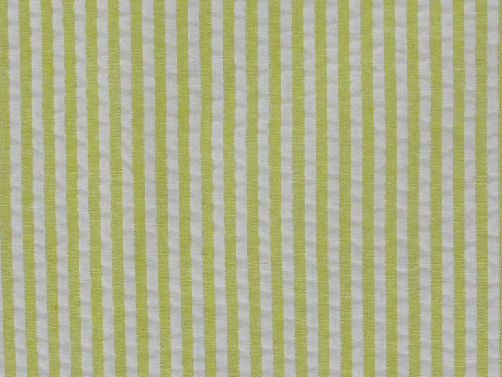 Polycotton Seersucker Stripe, Yellow