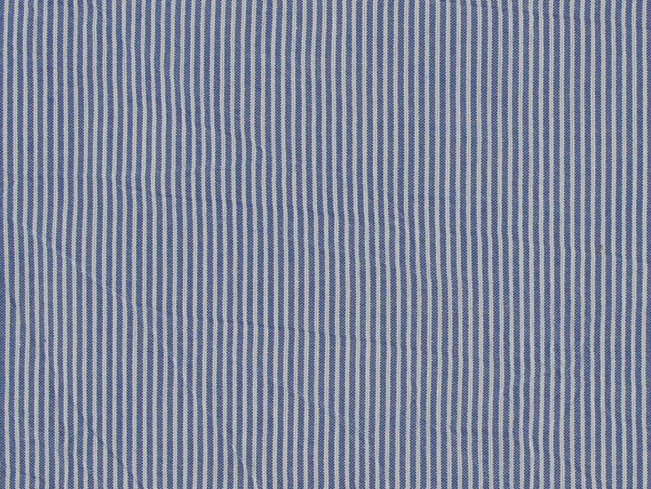 Pure Cotton Stripe Seersucker, Dark Blue