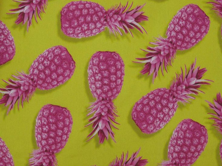 Radiant Pineapples Cotton Rich Panama Canvas, Yellow