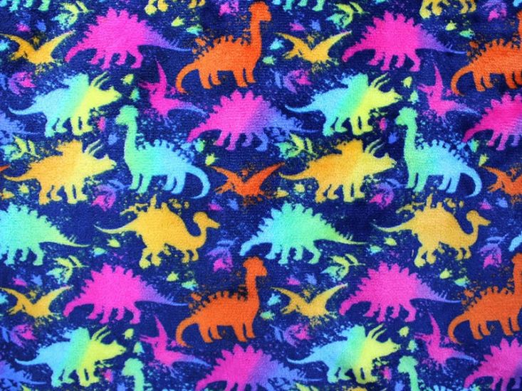 Rainbow Dinosaurs Cuddle Fleece