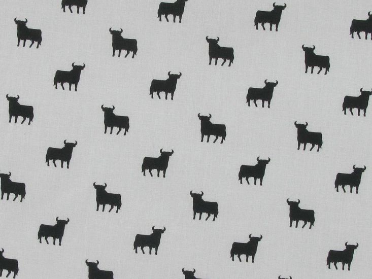 Repeating Bulls Cotton Print