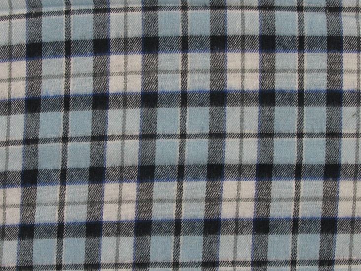 Soft Brushed Polyviscose Blend Tartan, Sky Blue