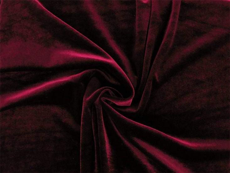 Spandex Plush Stretch Velour, Burgandy