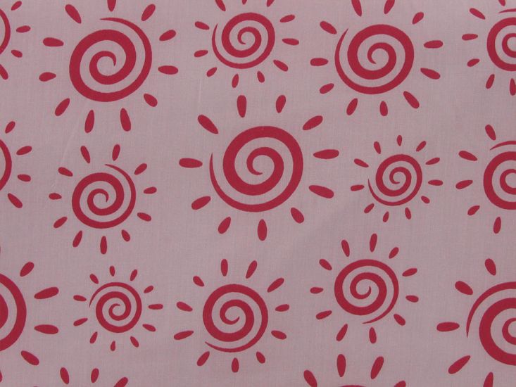 Swirly Suns Polycotton Print, Pink