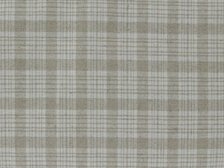 Tibet Multi Check Linen Cotton Blend, Natural