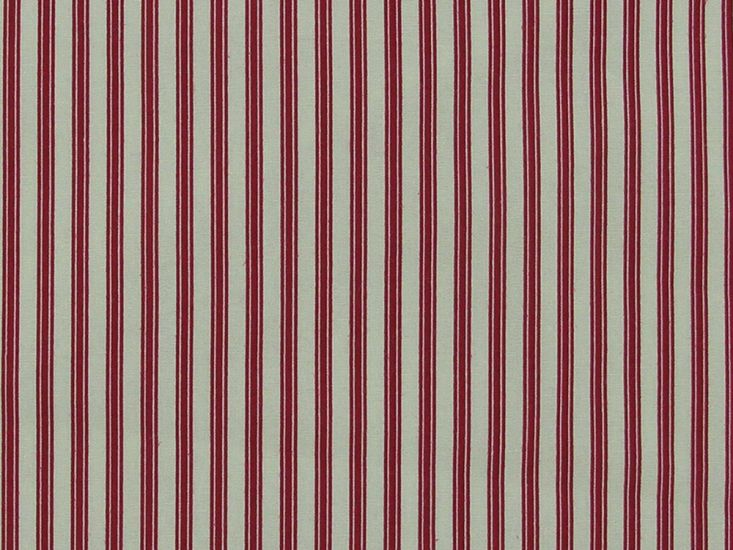 Ticking Stripe Cotton Poplin, Red