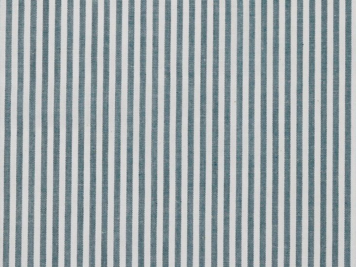 Yarn Dyed Cotton Chambray 3mm Stripe, Petrol