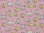 Cat Play Polycotton Print, Pink