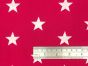 Craft Collection Cotton Print, Large Star, Cerise