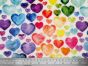 Digital Print Soft Huggle Fleece, Watercolour Rainbow Hearts