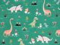 Dino World Cotton Canvas, Green