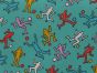 Doodle Ballers Polycotton Print, Turquoise