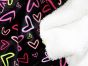 Doodle Hearts Sherpa Backed Snuggle, Black