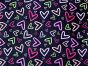 Doodle Hearts Sherpa Backed Snuggle, Black