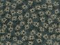 Floral Daisies Linen Look Cotton, Teal