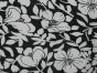 Floral Soft Polycotton Print Black and White Roll End, 8m