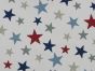 Funky Stars Cotton Curtain Fabric, White