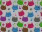 Happy Cats Polycotton Print, White