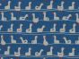 Lightweight Linen Look Canvas, Ducks in a Row, Blue