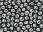 Monochrome Skulls Polycotton Print, Black