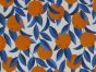 Orange Vines Cotton Print, White