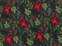 Poinsettia and Holly Christmas Cotton Poplin, Bottle