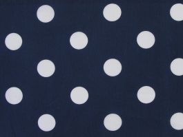 Large White Polka Dot on Navy Background Polycotton Print