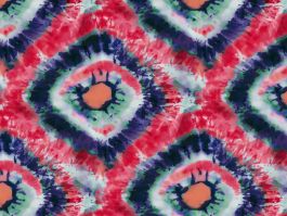 Tie Dye Look Cotton Print, Square Eye, Fuchsia