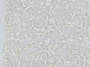 Buy Off-White Embroidered Cotton Lace Fabric/White Bridal